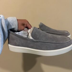 Vince Gray Suede Loafers Slip-On Shoes